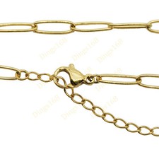 Genuine 18K Yellow Gold Filled Tarnish-Free Italian Paper Clip Chain Bracelet