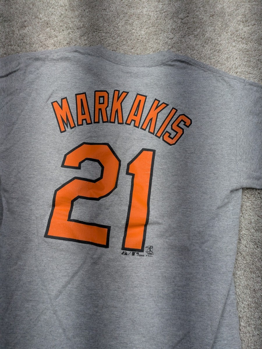 希少！Orioles majestic MLB オリオールズ　MARKAKIS Baltimore Orioles Markakis T Shirt Youth Large Majestic