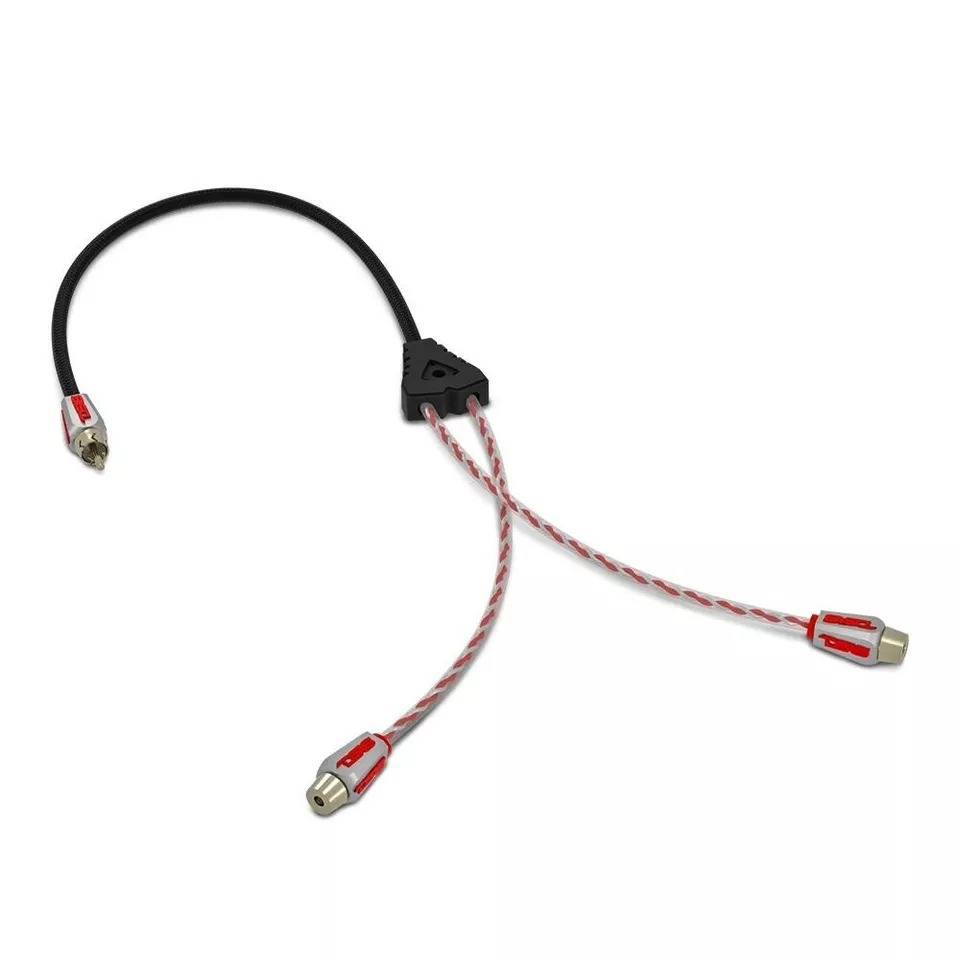 DS18 HQRCA2F1MKIT 1 Male to 2 Female Dual Twist RCA 1x Red 1x Black Kit - Image 2 of 4