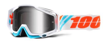Ride 100 % Racecraft Calculus Ice MX Brille mit verspiegelten silbernen Gläsern Motocross