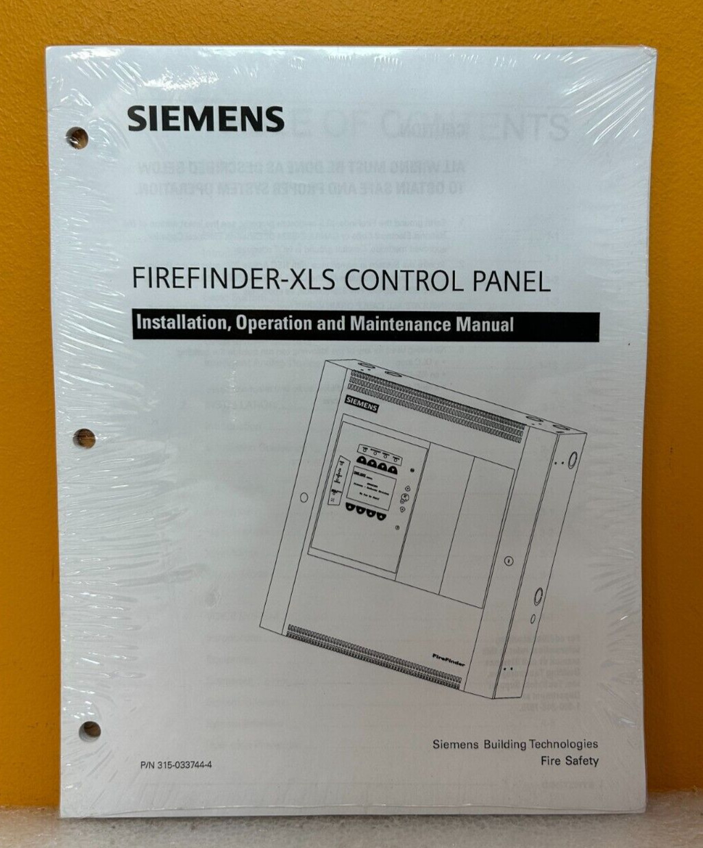 Siemens 315-033744-4 Firefinder-XLS Control Panel Operation & Maintenance Manual