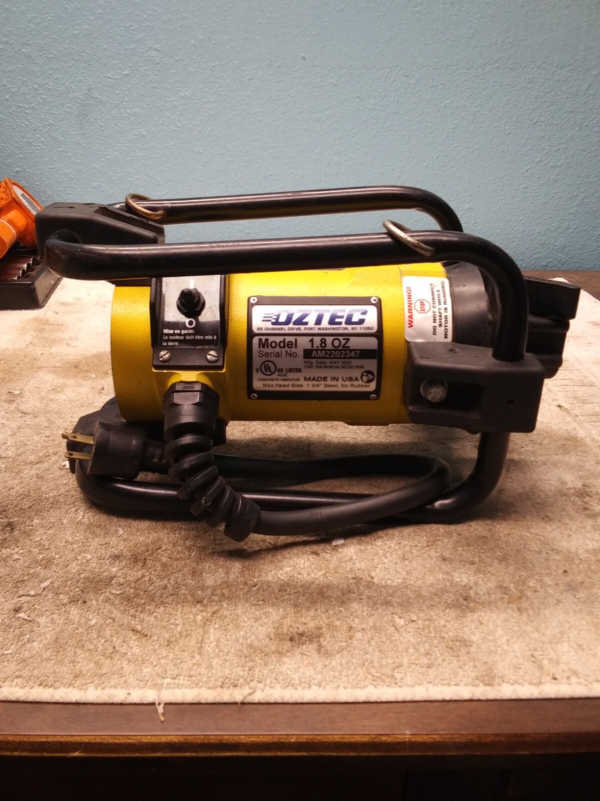 Oztec Model 1.8 OZ Concrete Vibrator Motor eBay