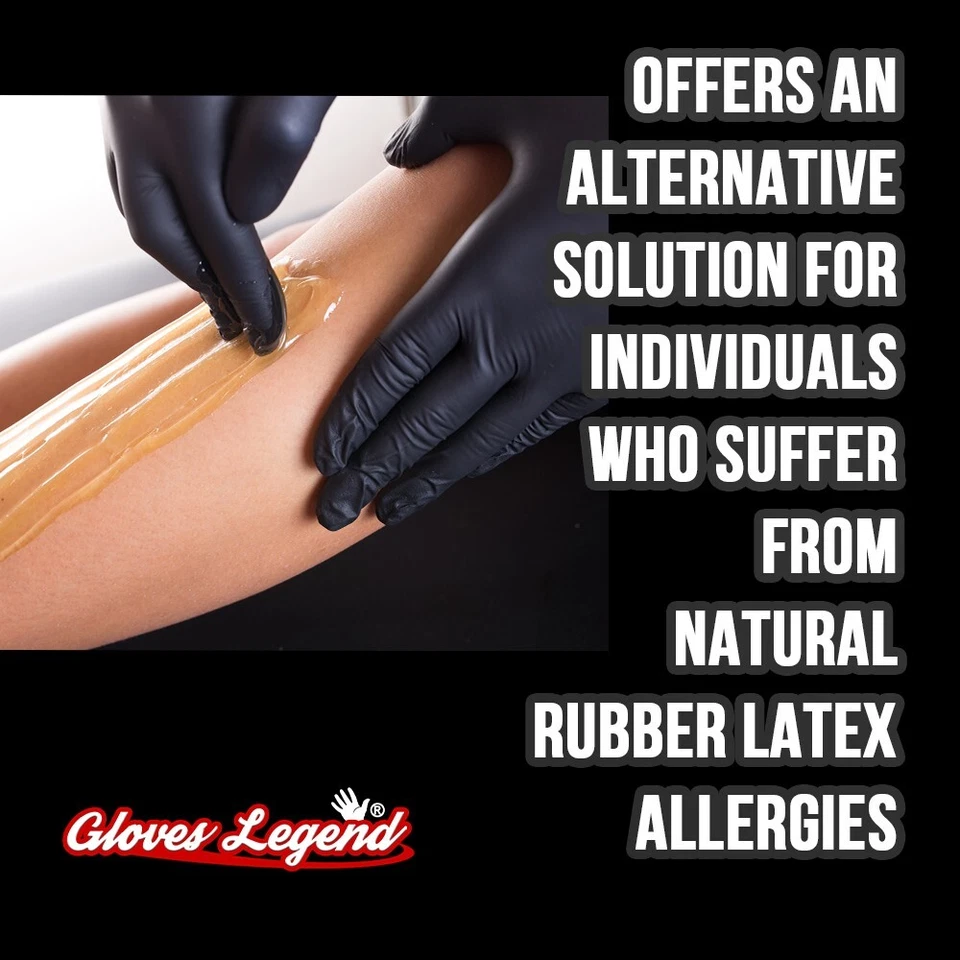 XL - 2 Boxes Black Nitrile Powder Free Medical Exam Tattoos Piercing Gloves - Image 3 of 4