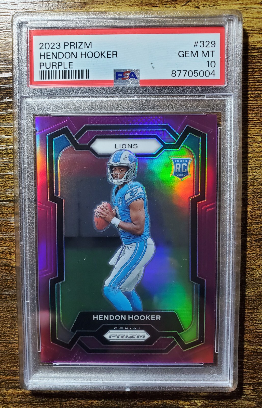 Hendon Hooker 2023 Prizm #329 Purple Rookie /125 PSA 10 Gem Mint
