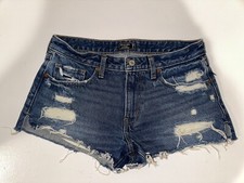 Abercrombie  Fitch Low Rise Shorts Cutoff Denim Raw Hem Size 6 / 28 Distressed