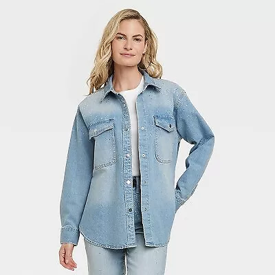 Denim shacket hotsell women's