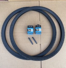 700 X 40C Bicycle All Black Tires  Tubes Semi Slick Thread Road Tour Fixie DURO
