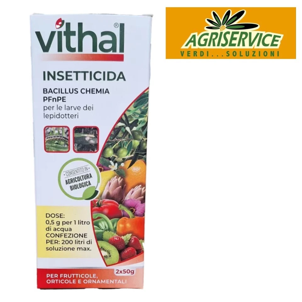 Bio Insetticida Vithal BACILLUS Thuringiens 2x50 gr contro larve di lepidotteri