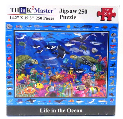 Think2 Master 250 Piece Life in the Ocean Jigsaw Puzzle Fish FACTORY SEALED BOX