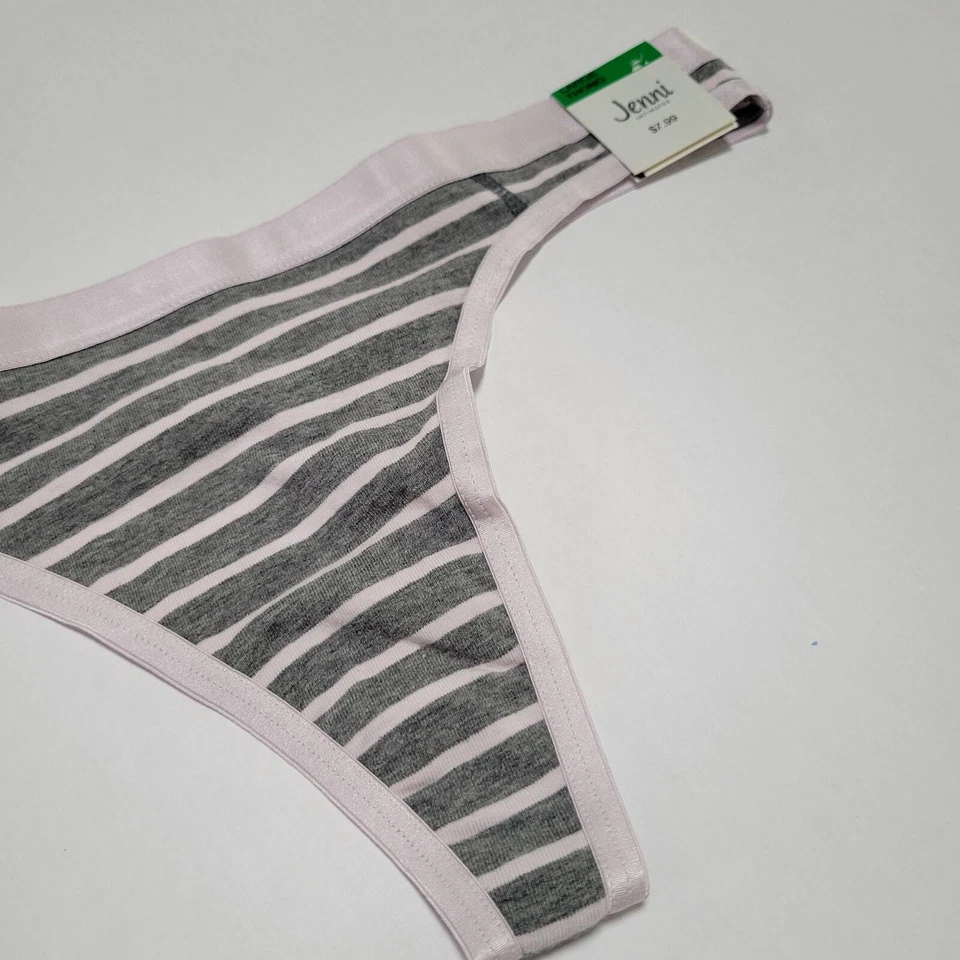 Jenni Mujer Tanga Ropa Interior Bragas Simple Rayas Rosa Nuevo Con Etiquetas Talla Grande Foto 4 de 4