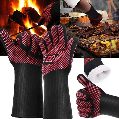 AICASE Hot 662°F Heat Proof Resistant Barbecue BBQ Grilling Gloves Kitchen Cooking Long