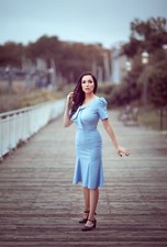 MUXXN 1950’s retro blue mermaid dress in Small