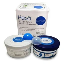 Hexa VPS Putty Soft - Fast Set, Mint, 290 mL Base & Catalyst