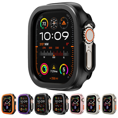 Aluminium Alloy Frame + TPU Cover For Apple Watch Series 9 8 7 Ultra 49/41/45mm