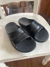 OOFOS OOahh Unisex Black Slide Sandals Women 9 M 7 Comfy Recovery Slip On