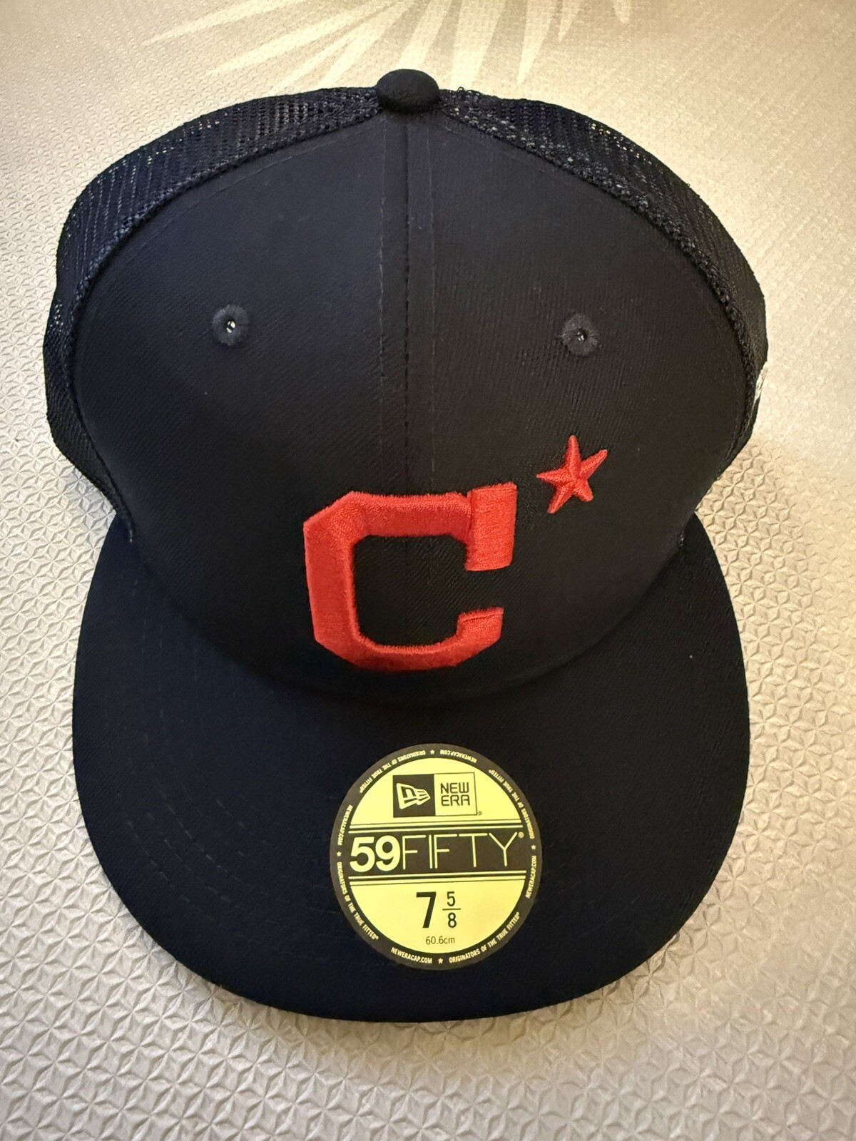 New Era 59Fifty Cleveland Indians Guardians All-Star BP Mesh Trucker Hat 7 5/8