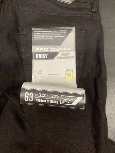 NWT Alpinestars Daisy 10 Riding Motorcycle Jeans Hip/Knee Protectors Black 28x32 - Bild 5 von 16