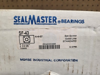 Roulement à Bride SealMaster SF-19 1 - Alésage 3/16" - Montage à 2 Boulons Avec Insert De Roulement - Neuf