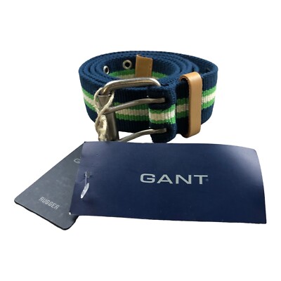 GANT men's belt rugger stripe belt night blue New