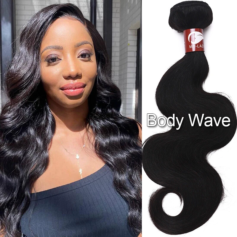 Brazilian Virgin Human Hair Bundles Extensions Weave Weft Body Wave / Straight