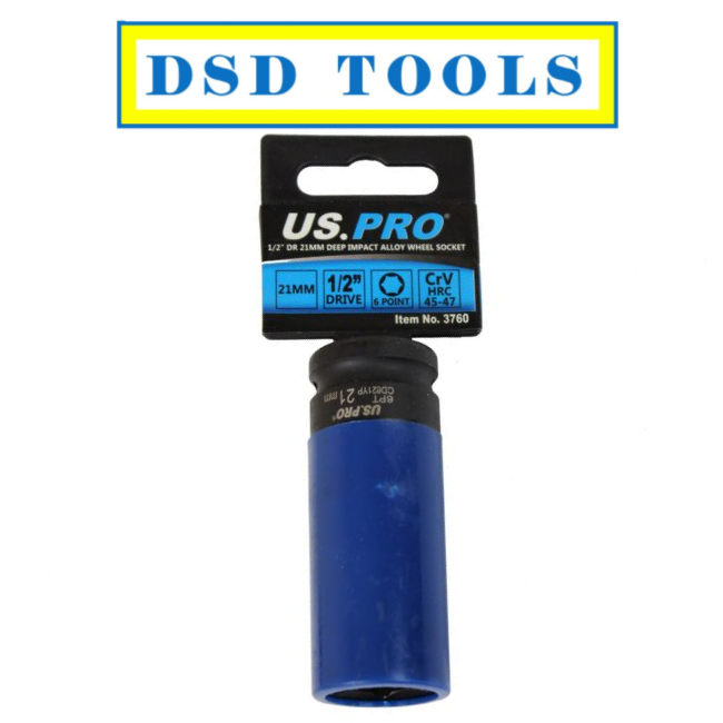 Presa Per Impatto Profonda 21 Mm US PRO Tools 1/2" Azionamento 6 Punti