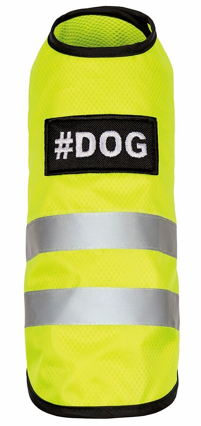 Reflective Yellow Safety Vest For Dogs Sz M Rain Proof Breathable
