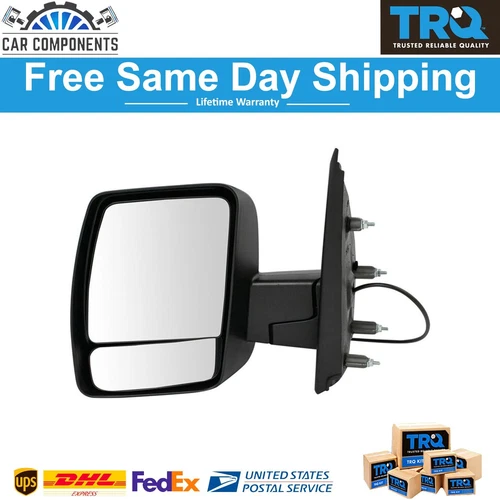 TRQ New Mirror Power Black Driver Side Left For 2012-2021 Nissan NV