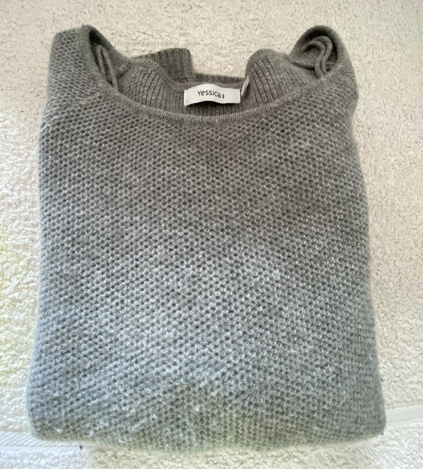 Angora Pullover C&A Yessica XL grau Acryl, Nylon und Angora sehr weich - Bild 2 von 4