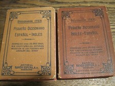 1946 PEQUENO DICCIONARIO 2 SOFTCOVER POCKET SZ BK-INGLES-ESPANOL-BY RAMON SOPENA