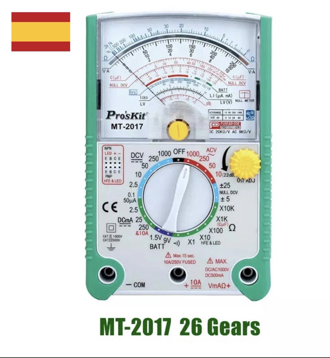 MT-2019 Analog Multimeter Safety Standard Professional Ohm Test