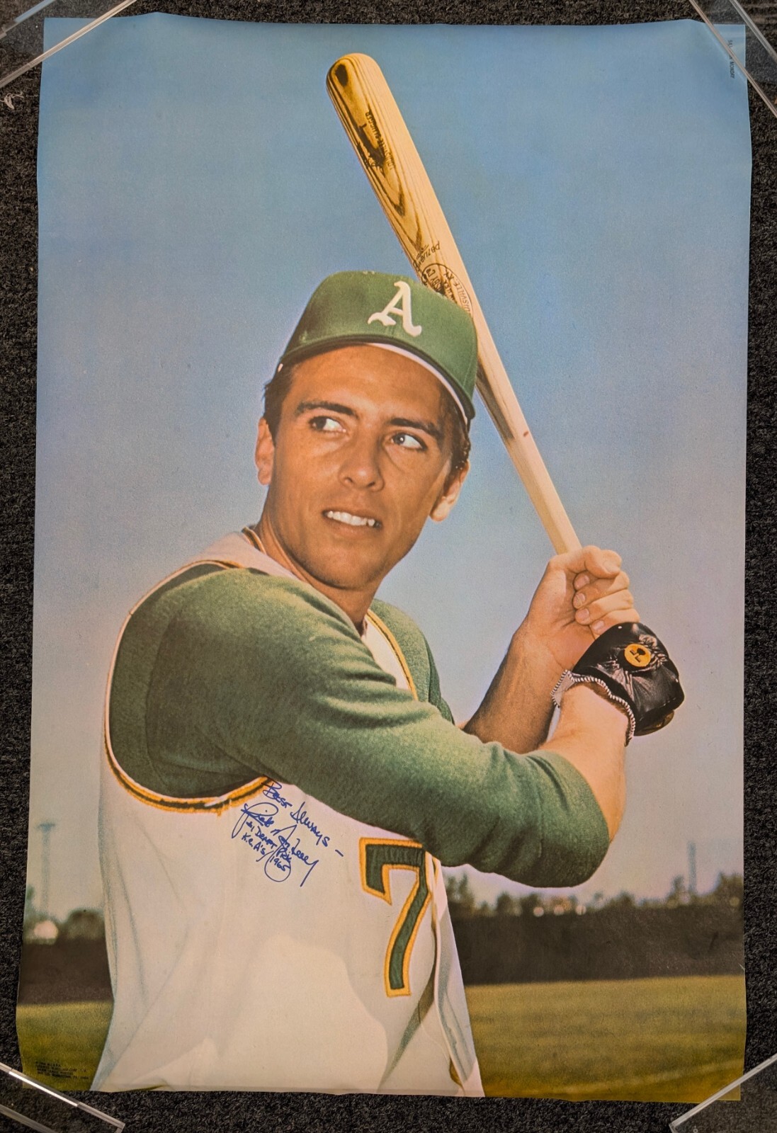 1968 Rick Monday Signed Sports Illustrated Oakland A’s Poster 24”x36” PSA/DNA