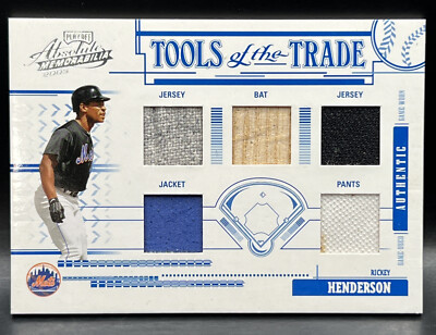 2005 Donruss Rickey Henderson 49/50 TOTT Game Worn Jersey Bat Jacket Pants NM+