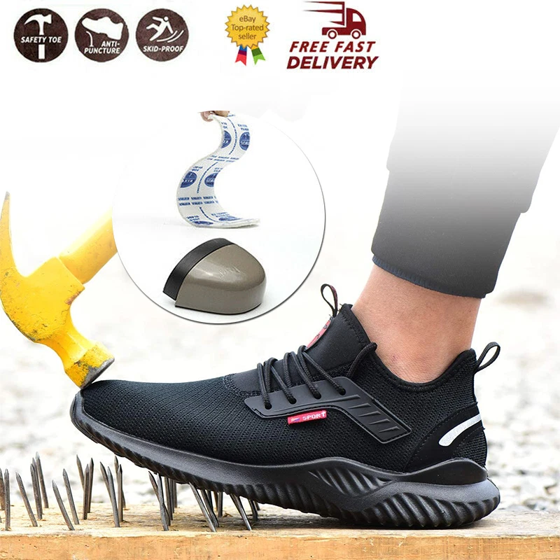 Arbeitsschuhe S3 Sicherheitsschuhe Stahlkappe Atmungsaktiv Schwarz Schutzschuhe - Bild 4 von 4