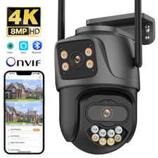 4K Dual Lens PTZ Outdoor WiFi Security Camera with Auto Tracking and Surveillanc