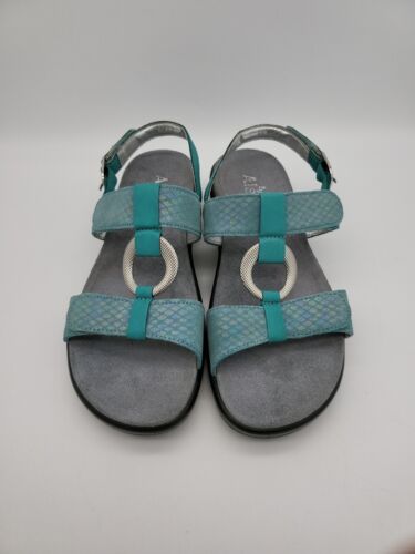 Sandali Alegria donna 8,5 Julie Aqua pelle slingback punta aperta regolabili verde acqua - Foto 3 di 8