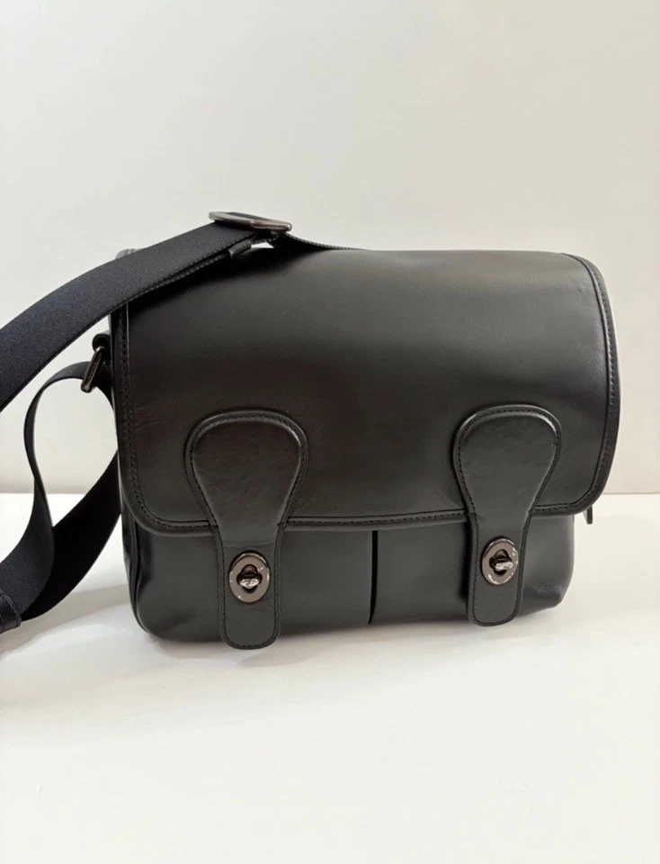 Coach Heritage Map  Crossbody /Shoulder Bag Black Leather - Style No. C2906 EUC - Image 2 of 4