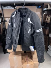 Damaged No Zipper HWK Motorcycle Jacket Armoured Safety Black Size L