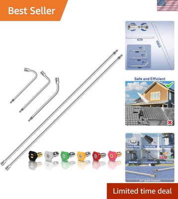 #ad 120quot; Pressure Washer Extension Wand 2 Pack 60 Stainless Steel 6 Nozzle Tips $75.99