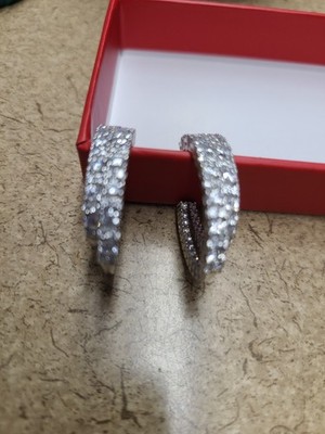 Jennifer Miller Diamonique Double Elongated Hoop Earrings