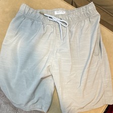 Departwest Men's Beige Drawstring Elastic Waist Shorts with Pockets Flat Front