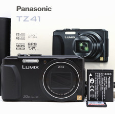 Panasonic Lumix DMC-TZ41 18.1MP Digital Camera Black Tested Boxed Kit Mint