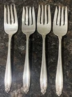 Set of 4 International Sterling Prelude Salad Forks, Good Condition