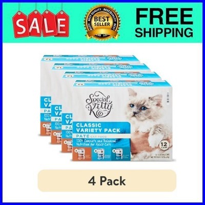 (4 pack) Special Kitty Classic Variety Pack Pate Cat Food, 13 oz Cans (12 Pack)