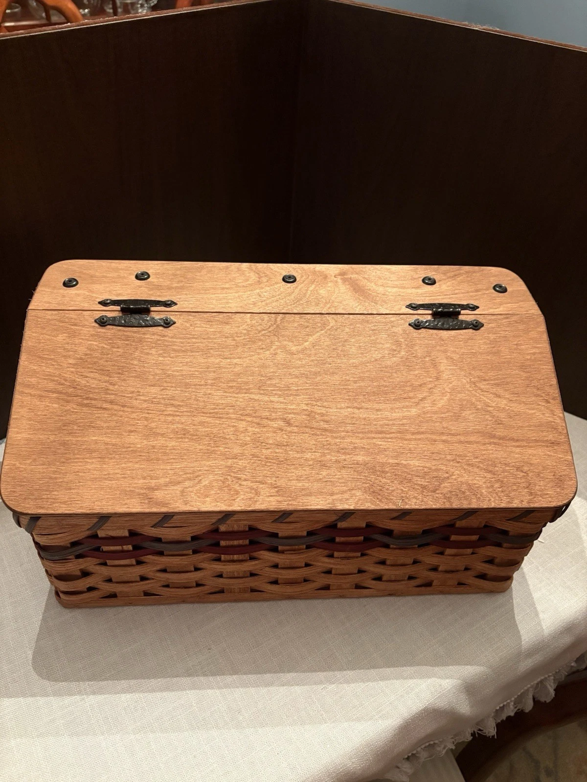Amish Handmade Bread Box With Maker Signatures.
Opens in a new window or tab