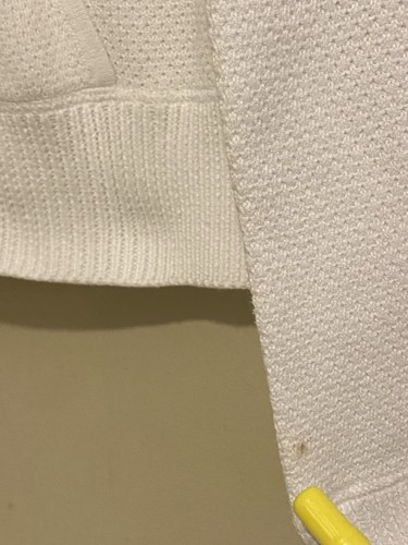 Eileen Fisher Hoodie Damen weiß Waffelstrick Full Zip Crop Langarm Gr. L - Bild 9 von 10