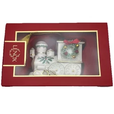 Lenox Holiday Accent Train Ornament Locomotive Christmas Tree Decor Porcelain