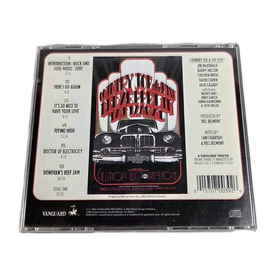 Country Joe & The Fish - живые! Fillmore West 1969 CD Vanguary Records 1994 очень хорошее состояние - Изображение 3 из 3