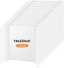 12 Pack Trifold Poster Board, 14X22 Inches White Presentation Board, Portable Di