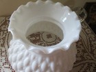 vtg diamond quilted milkglass 8" lamp shade  — photo 2