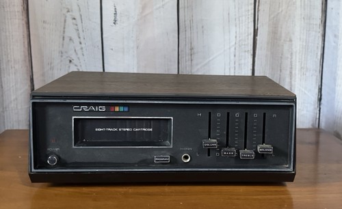 Vintage Craig 8 Track Stereo Cartridge Player 3211 wood grain 70s 80s  WORKS